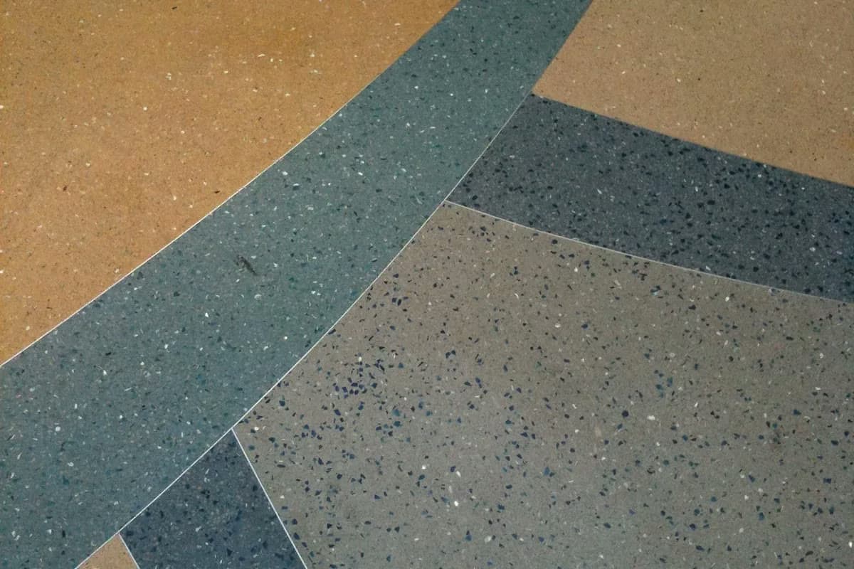 Decorative colored aggregate flooring sample
